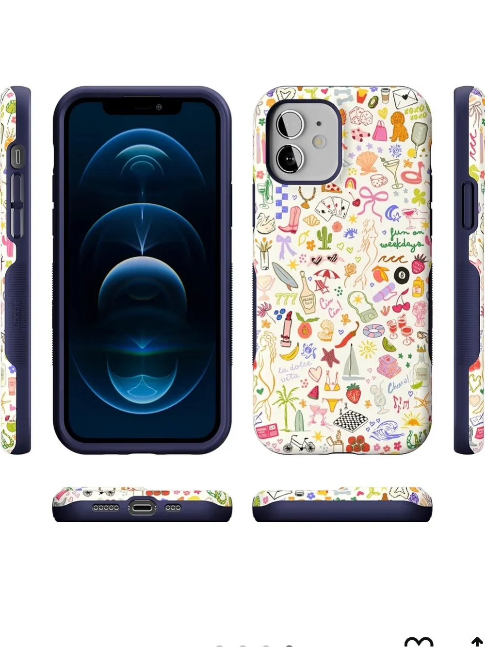 Casely iPhone 12 / 12 Pro case in the popular “Fun on Weekdays” print